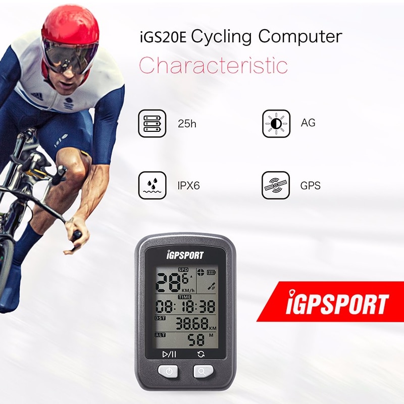 IGPSPORT iGS20E vélo ordinateur GPS compteur de vitesse IPX6 étanche rétro-éclairage écran chronomètre vélo Rechargeable ordinateur chronomètre