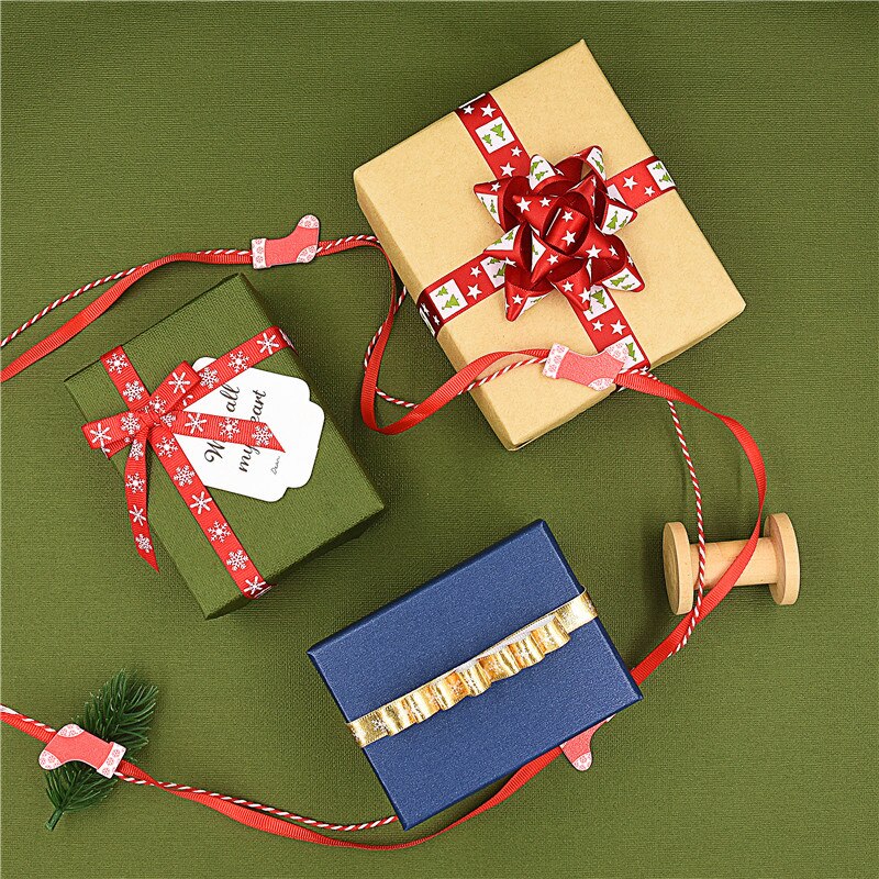 Polyester Weihnachten Thema Druck Band Set Home Textil Handwerk Dekoration Band 5 Meter/Farbe TJ1382
