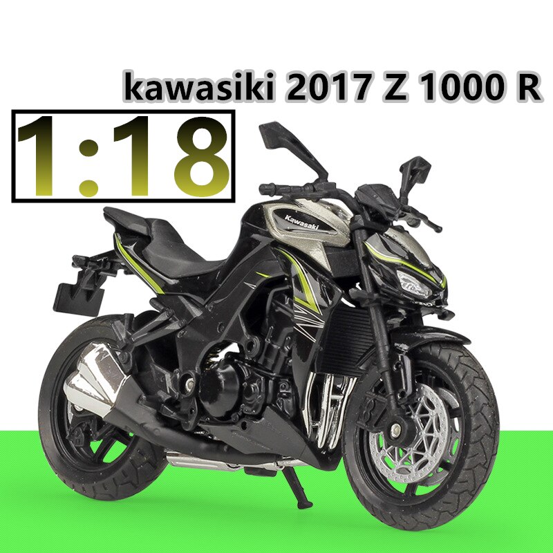 WELLY 1:18 Kawasaki Z 1000 R Diecast Alloy Motorcycle Model Toy For Children Birthday Toys Collection