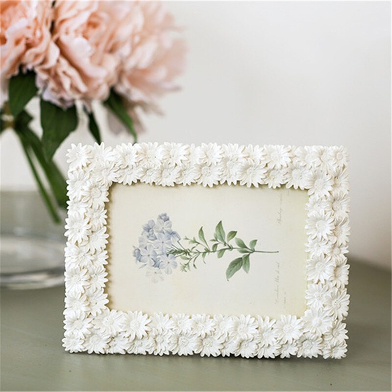 6 inch fotolijst romantische witte bloemen europese stijl ornamenten madeliefje fotolijsten woonaccessoires