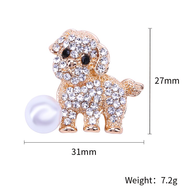 Classique cristal Camel chat chien abeille Animal strass broche broches Antique or métal écharpe épingles bijoux fête vêtements décors: Dog 02