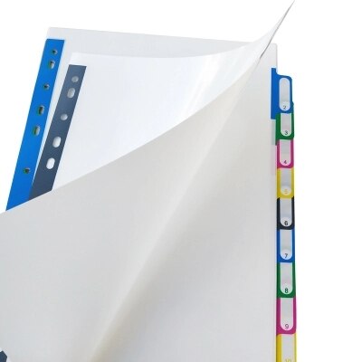 A4 indekspapir farveside etiketteringsark 11- huller dokumentklassifikationspapir 10 stk.