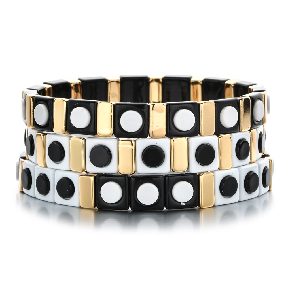 DIY Beads Enamel Tile Bracelet Pulseras Mujer Moda 2022 Bracelets Jewelry Women Bileklik Boho Rainbow Armband: A10