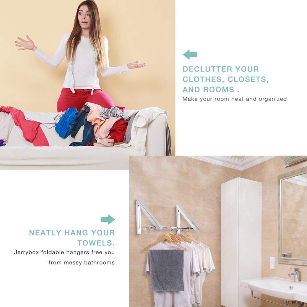 Bathroom Wall Mounted Black Clothes Hanger Indoor Outdoor Cloth Drying Rack Retractable Aluminium Hanger Laundry Balcony