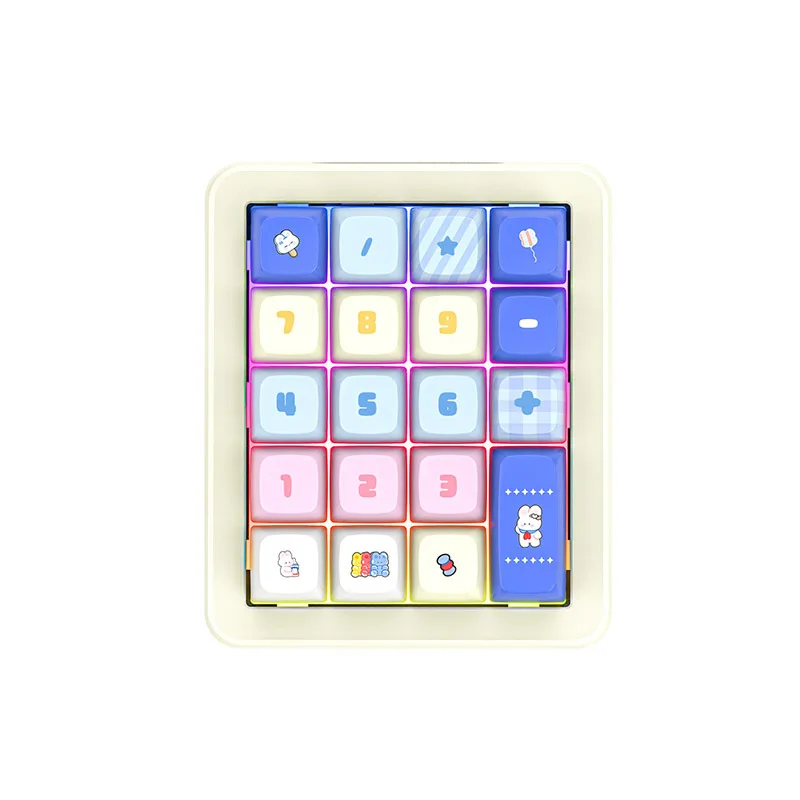 19-key Mini Numpad Portable Aluminum Alloy Wired Mechanical Keyboard Full Key -swappable RGBKeycap Extended Gaming Keyboard: Olive