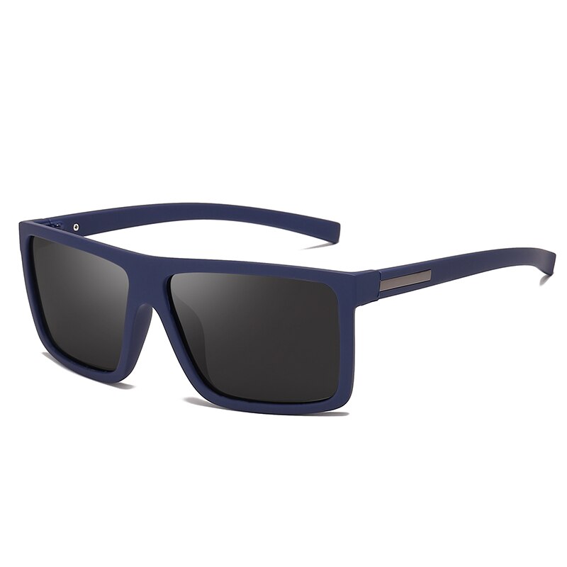 OVZA Men Sunglasses Polarized Flat Top Sunglasses Brand Driving Sun glasses Male Rectangle Style: Blue