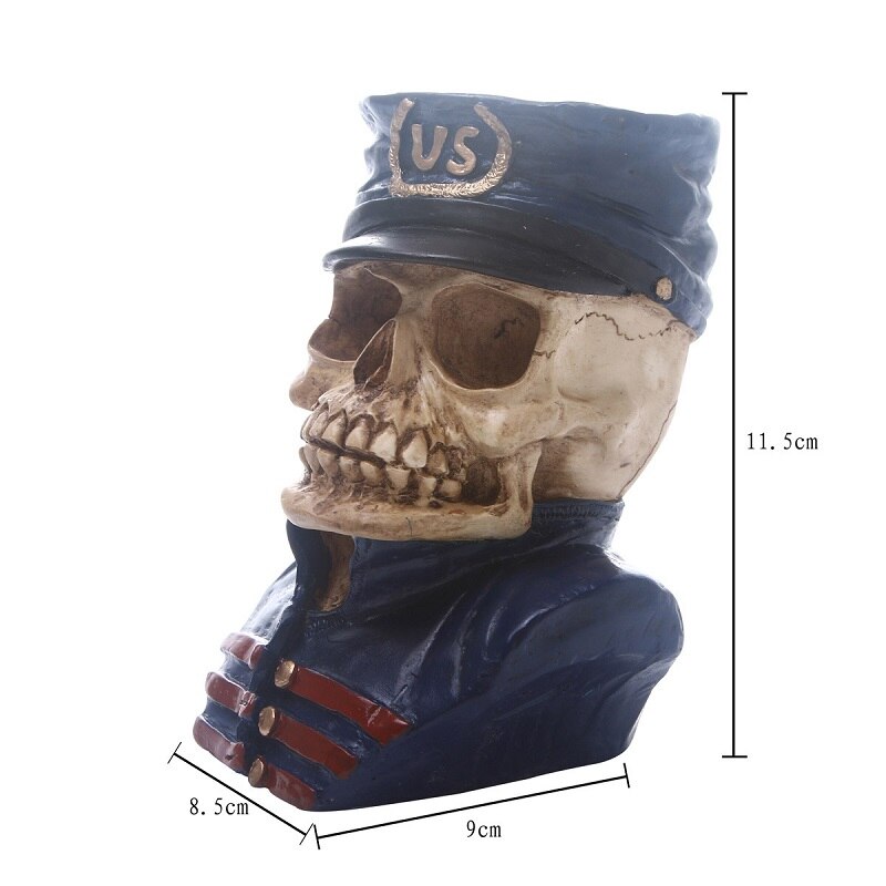 Human Skull Resin Skeleton Storage Hook Wall Mount Desk Ornament Living Room Sets Home Party Halloween Decor Accessory: Skull RH-6009