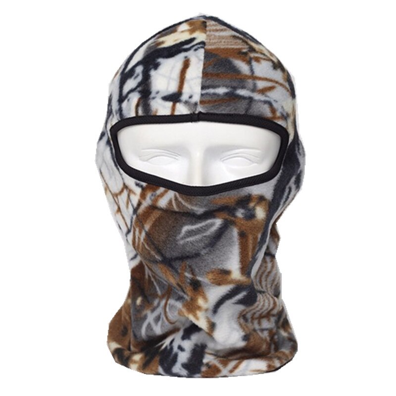 , pasamontañas de cuello polar térmico de camuflaje, máscaras cálidas para deportes al aire libre, gorra de ciclismo a prueba de viento, máscara facial completa para esquí de invierno