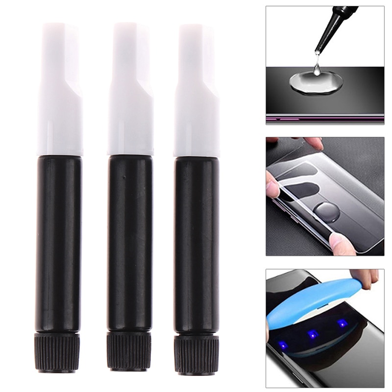 3 Stks/set Van Alle-Cover Plastic Gehard Glas Plastic Glas Uv Plastic Mobiele Telefoon Scherm Reparatie Levert 2Ml