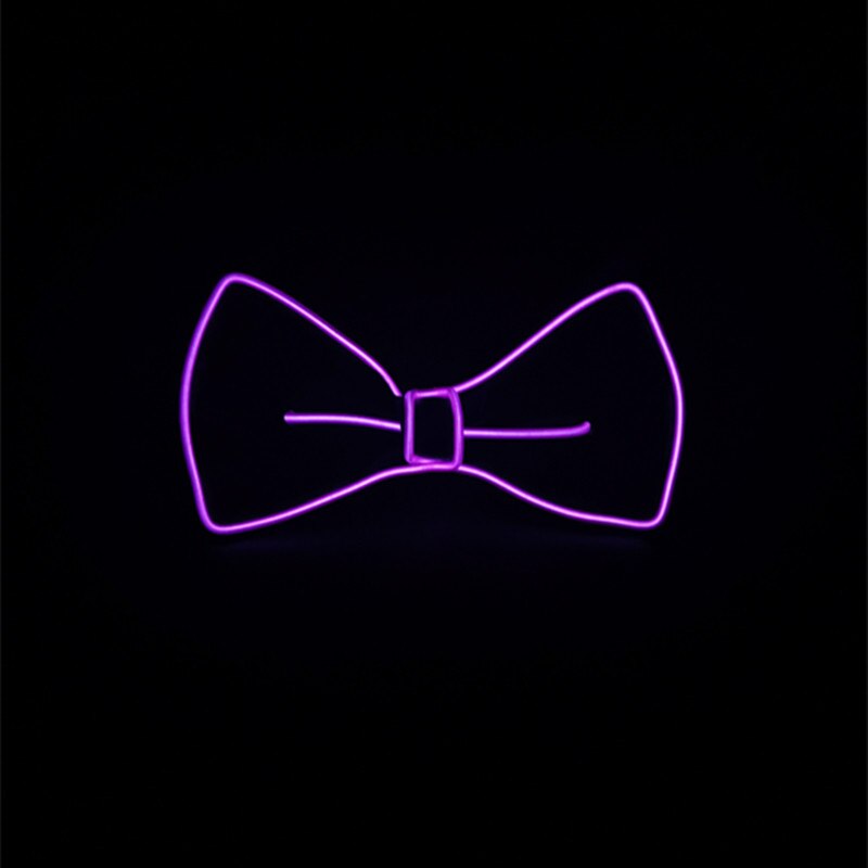 Tirantes luminosos Led para hombre, pajarita, barra de música perfecta, iluminación Led, accesorios para actuaciones y fiestas de disfraces: tie purple