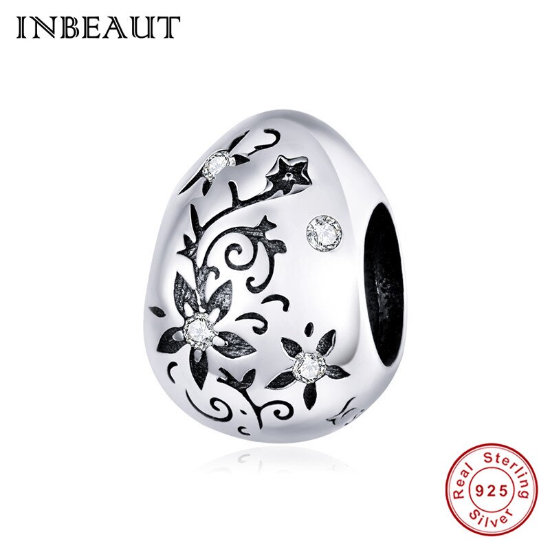 INBEAUT Nuovo Uovo di Pasqua Coniglio Serie 925 sterling perline d'argento in forma Originale di Marca Del Braccialetto accessori di fascino Glamour Gioielli: sc1466