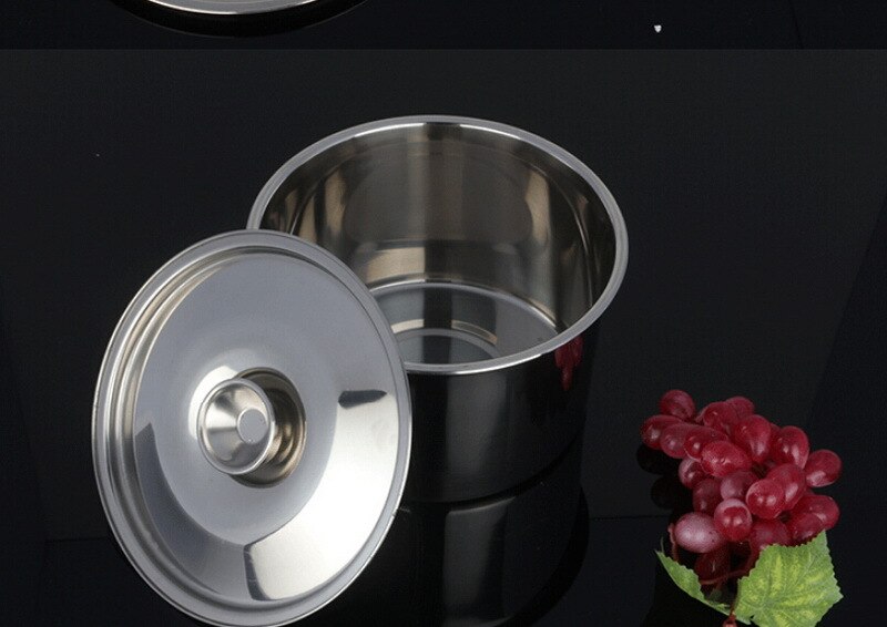 Olla de salsa inoxidable no magnética con tapa gruesa, cilindro de condimentos, taza para estofado de huevos