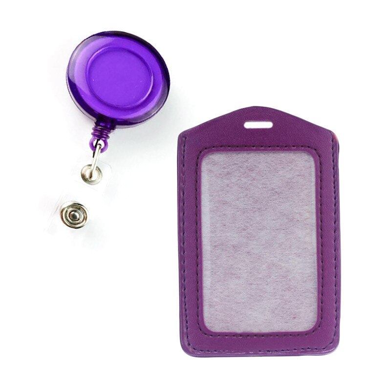 Bank Credit Card Houders Bus Id Identiteitskaarten Case Multicolor Badge Met Intrekbare Reel Werk Card Cover Pu Leer Kaarthouder