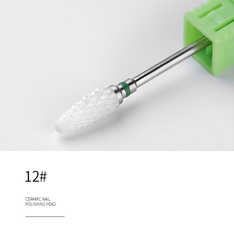 1 Uds. De cabezales de cerámica para pulir uñas, herramienta de plástico, lijadora de cabeza plana, aparato para herramientas de manicura pedicura: 12
