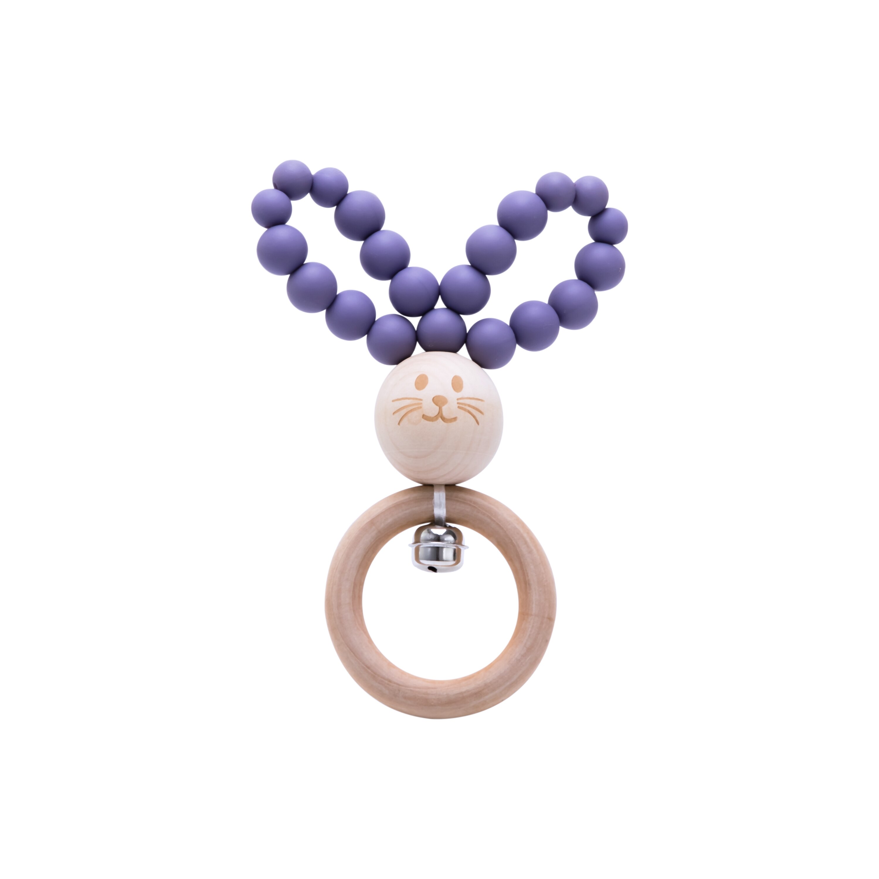 Houten Baby Bijtringen Bunny Beukenhout Rammelaars Tandjes Knaagdieren Tiny Staaf Baby Speelgoed Hanger Voor Pasgeboren Verpleging Kinderen Producten: Lilac purple