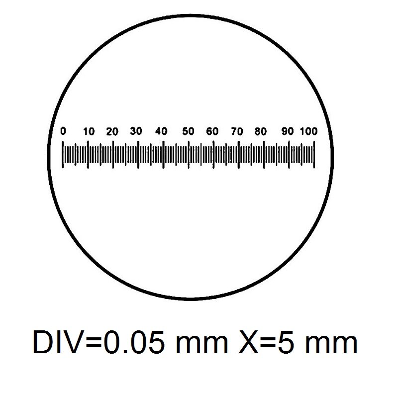 Okular mikrometer diameter 19mm optisk glas linjal nät för biogoliskt mikroskop 23.2mm okulär div 1 0.1 0.05 0.2 mm: Ms -1- m