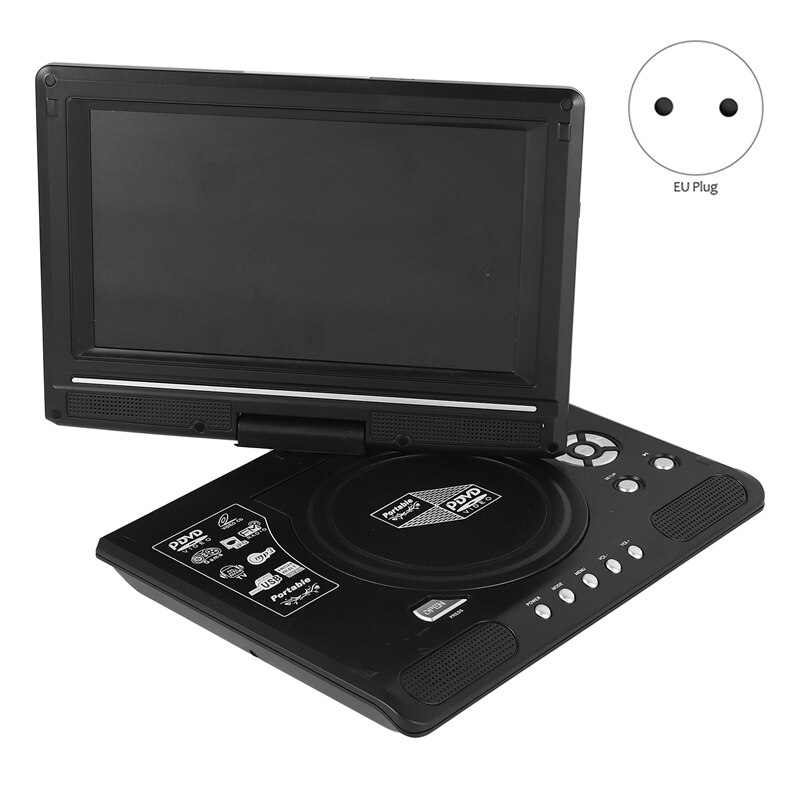 9.8 Inch Portable Car DVD Player Home HD Rotatable VCD CD MP3 HD DVD Player with Gamepad