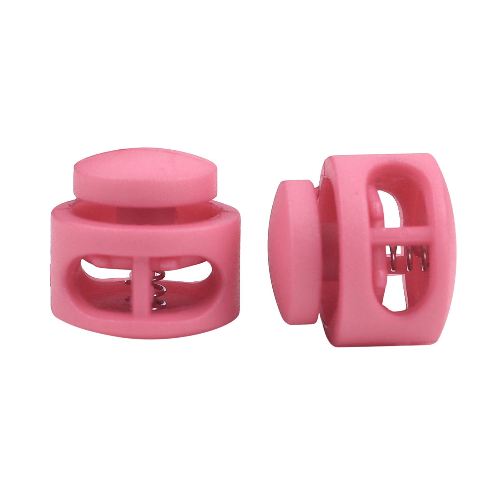 10pcs Multi Colors Round Plastic Toggle Clip Stopper Two holes Cord Lock Stopper Paracord Cord Lock Clamp Shoelace Cord Buckles: 2