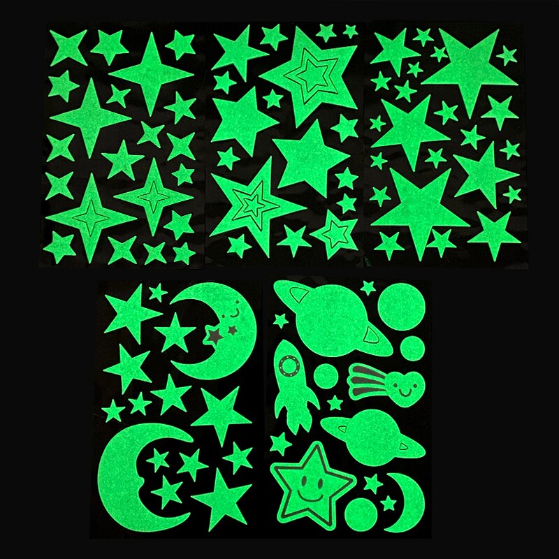 Luminous Stars Moon Wall Stickers Fluorescent Glow In The Dark for Kids Bedroom Baby Nursery Home Ceiling Decoration Wall Decals