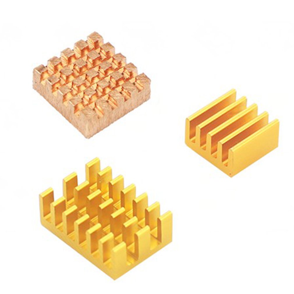 For Raspberry Pi 4 Model B Heat Sink 3pcs Raspberry Pi 4B Copper Cooling Pad Heatsink Radiator Cooling Kit Cooler