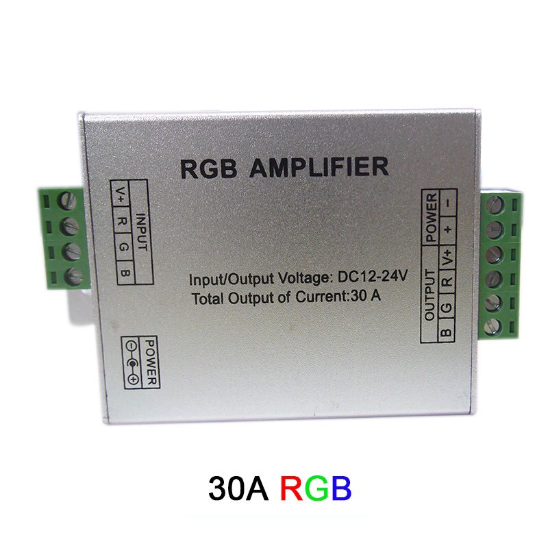 Aluminum DC5V-24V Led Controller 12A/24A/30A 3CH 4CH Led RGB RGBW Amplifier for 5050 3528 Led Strip Tape Power Repeater Console: 30A RGB Amplifier