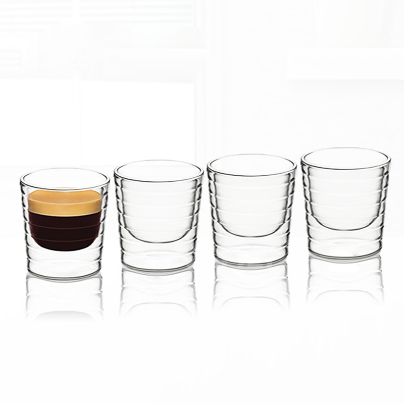 Tasse à café Nespresso en verre à Double paroi, résistante à la chaleur, isolante transparente, sans plomb