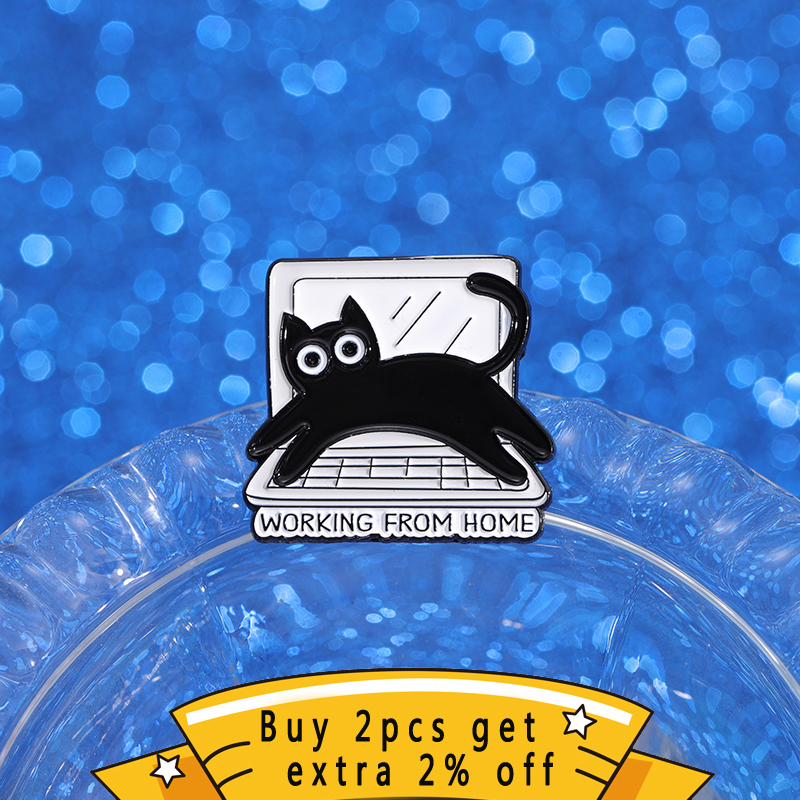 Alfileres esmaltados I'M A PURRGRAMMER, un gato informático que ama el trabajo, broches, insignia para solapa, mochila, Animal divertido, de joyería Punk