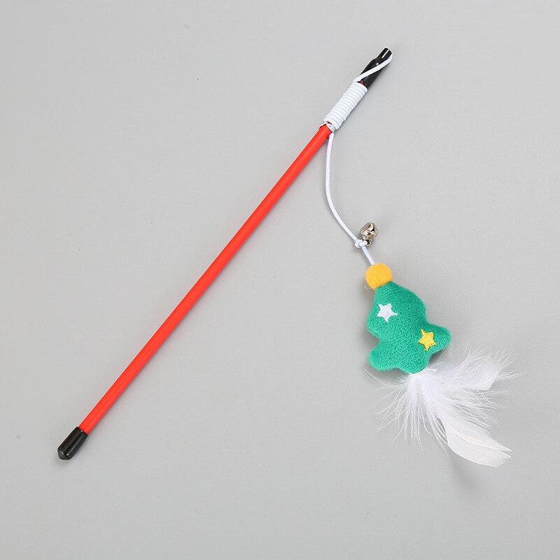 Cat Toys Cat Stick Santa Cat Toy Funny Cat Stick Cats Interactive Toys Christmas Cat Rod Pet Cat Toy Cute Cat Teaser Stick: Black