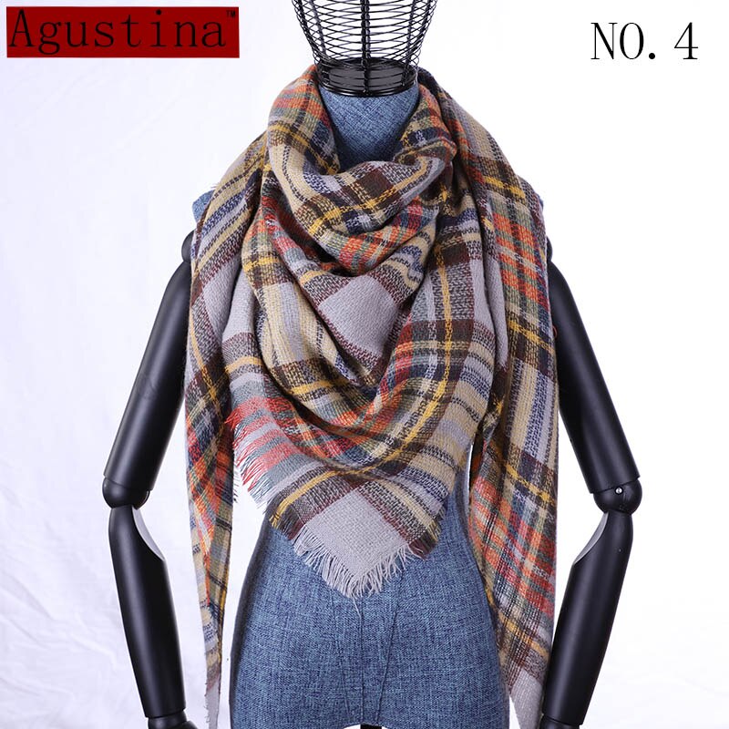 Vrouwen Plaid Sjaal Winter Kasjmier Tartans Sjaal Poncho Driehoek Sjaals Luxe Capes Pashmina Dames Sjaals Womens Shaws