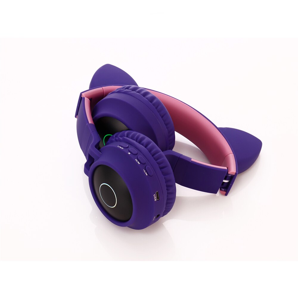 Drahtlose Kopfhörer, LED leucht Katze Ohren 5,0 Bluetooth Kopfhörer Unterstützung TF Karte, musik Headset für freundlicher und Mädchen