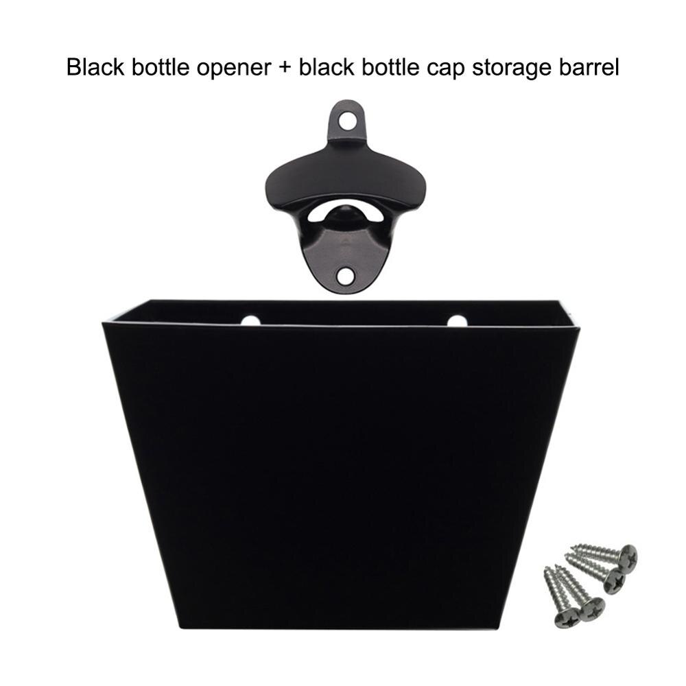 1PC Wall Mounted Bar Beer Bottle Opener with Screws Cap Catcher Box stainless steel Glass Bottle Cap Opener Home Decoration: BK1