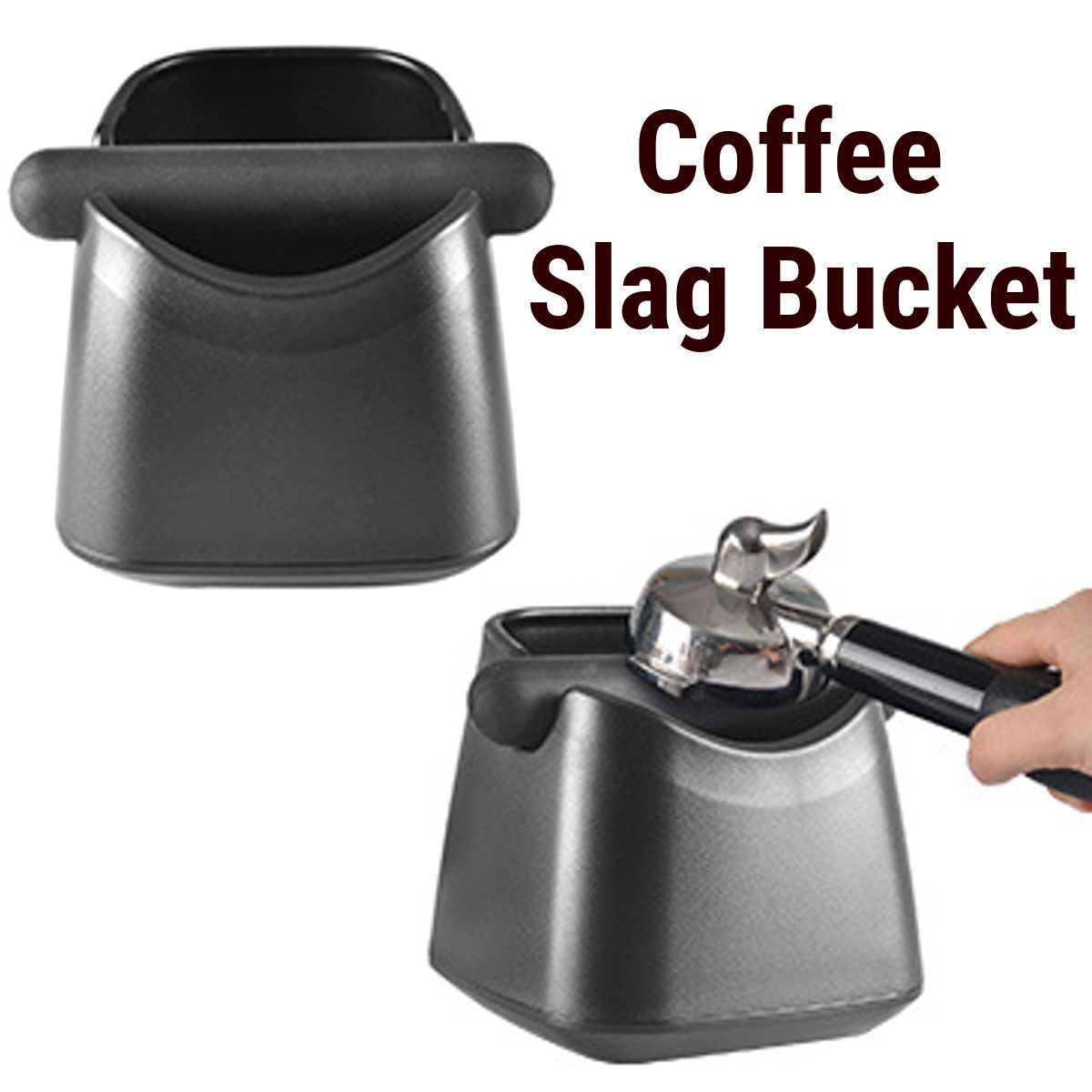 1Pc Coffee Grounds Recycling Box Black Detachable Knock Bar Coffee Machine Powder Residue Bucket Rubber Deep Bowl Capsule Holder