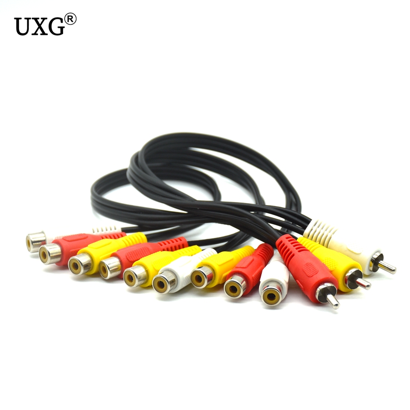 Câble adaptateur Audio vidéo AV pour lecteur DVD TV répartiteur vidéo HD-TV câble RCA 3 RCA à 6 RCA 9 répartiteur de prise mâle femelle