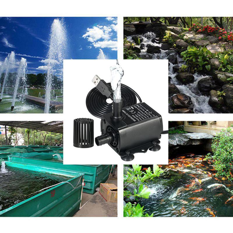 Ultra-quiet Mini Brushless Water Pump Waterproof Submersible Fountain Aquarium Circulating USB DC5V 4.8W