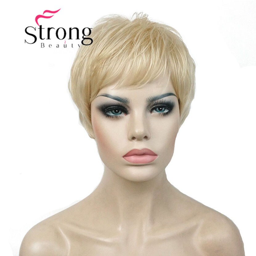 StrongBeauty Super Korte Gelaagde en Spikey Blonde Full Synthetische Pruik Pruiken Zwart Bruin KLEUR KEUZES