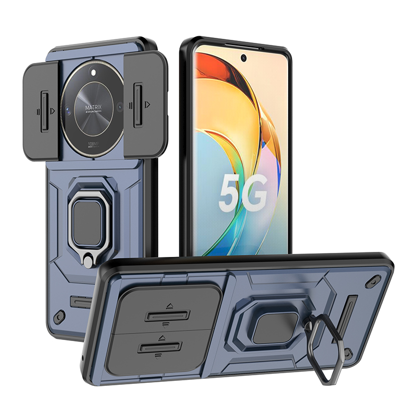 Coque antichoc pour Honor 90 X9A X9B X9C Magic 5 6 Lite Magic5 Magic6, housse de téléphone pour appareil photo coulissante pour Honor 200 Pro 90 Lite: EVA / Black