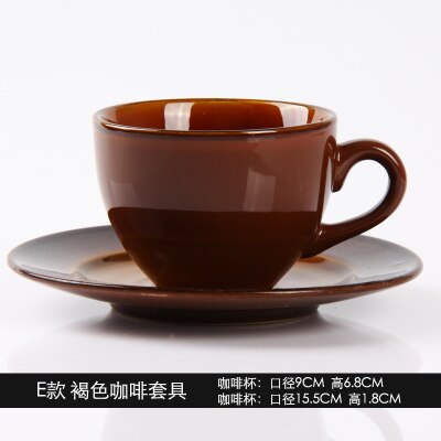 Kontinental farge kaffekoppsett britisk italiensk stil cappuccino mokka keramisk kaffekoppsett jul: Brun