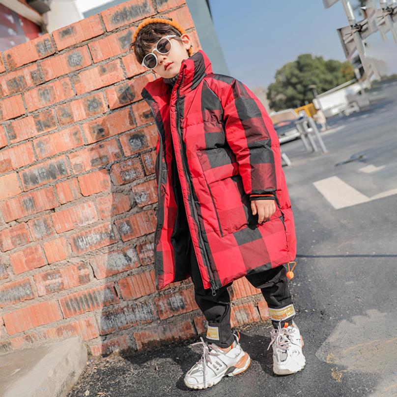 Baby Boy Kleding Kinderen Plaid Katoenen Jas Dikker Warme Lange Bovenkleding Voor Jongens Kids Winter Jassen Parka Voor Jongens Y2607