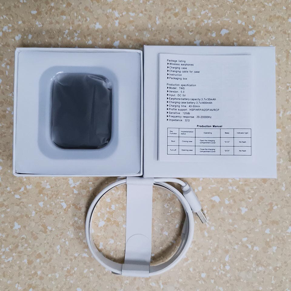 i99000 Plus TWS Wireless Bluetooth Earphone Metal hinge PK i5000 i9000 Pro i90000 MAX 1:1 Air 2 Top Airoha 1562A chip With Text: Black