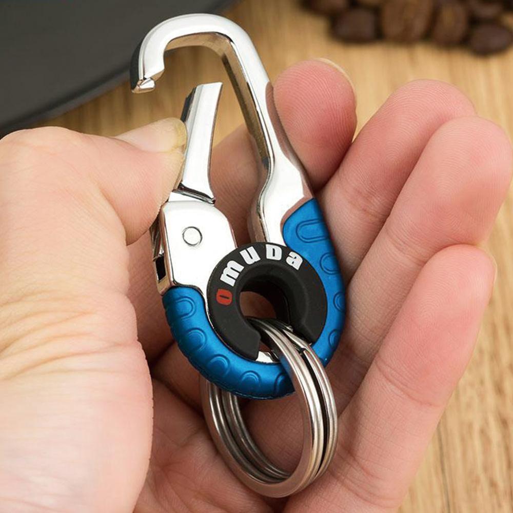 Männer Keychain Schlüssel Ring Haken Outdoor Edelstahl Schnalle kompass thermometer Karabiner Klettern