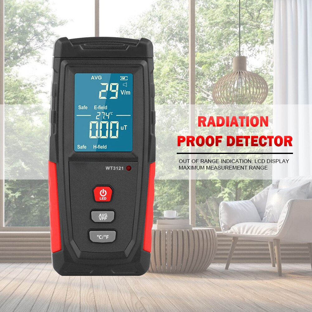 WT3121 Handheld EMF Meter LCD Digital Electromagnetic Radiation Tester Electric Field Electron Magnetic Field Dosimeter Detector