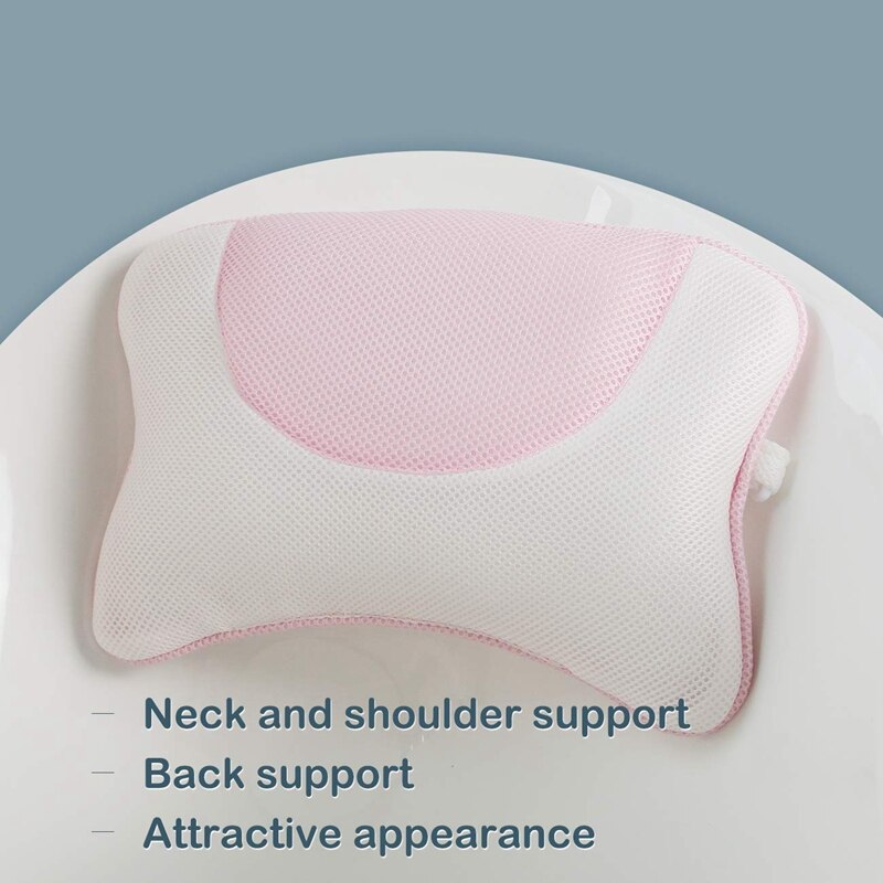 Luxe Spa Bad Kussen Voor Bad, Bad Kussen Voor Nek, Hoofd En Schouder Ondersteuning Met Zuignappen