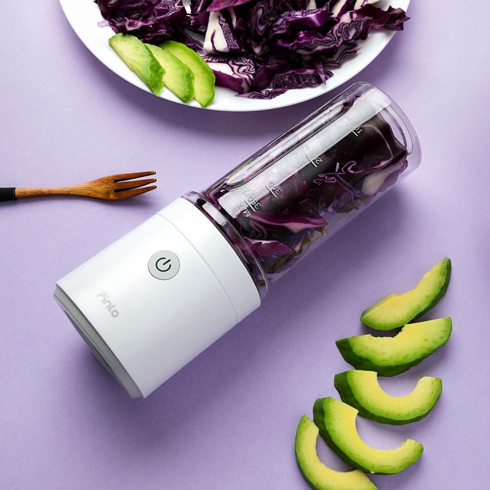 Xiaomi mijia pinlo bærbar blender juicer fruktkopp 350ml mini usb oppladbar høyeffekt stor kapasitet 1800 mah batteri