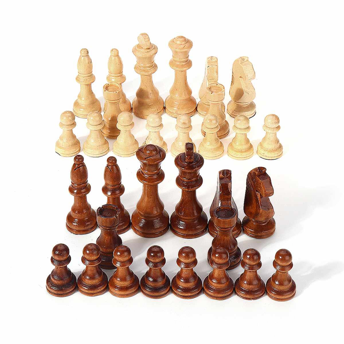 32 Pieces Wooden Chess Pieces King Height 105mm Chess Set Chess Game Chessmen or Board for Competition