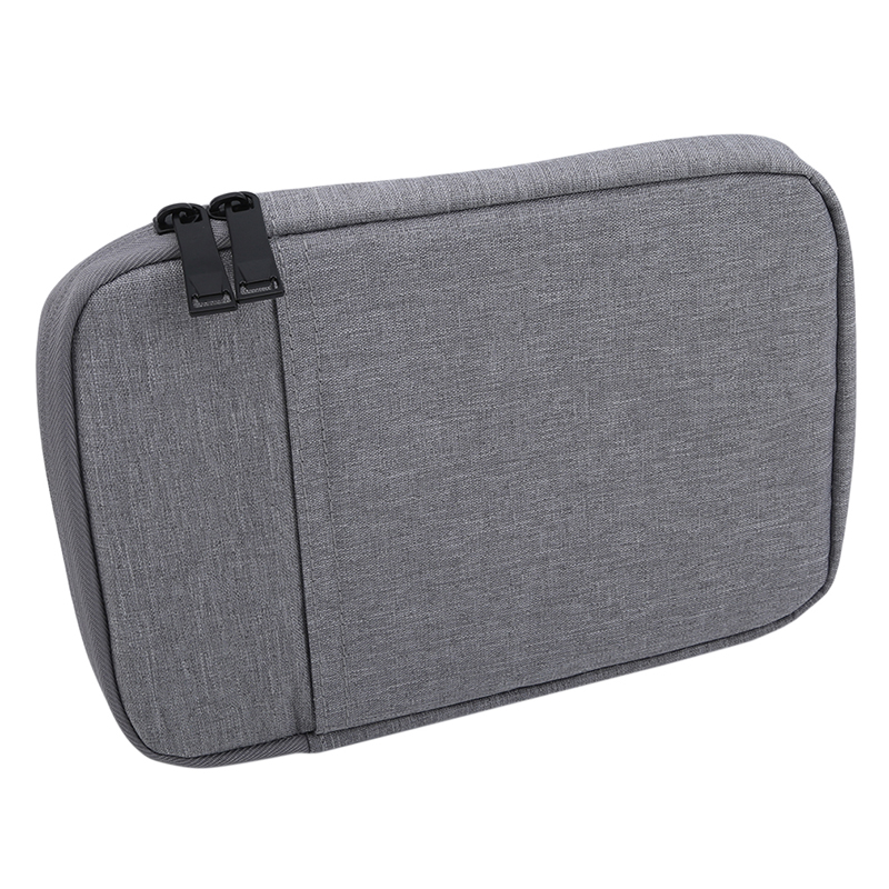 Multifunctional A4 File Hand-Held Zipper Storage Bag Men and Women Portable Ipad Laptop Phone File Notebook Organizer Case Bag: gray