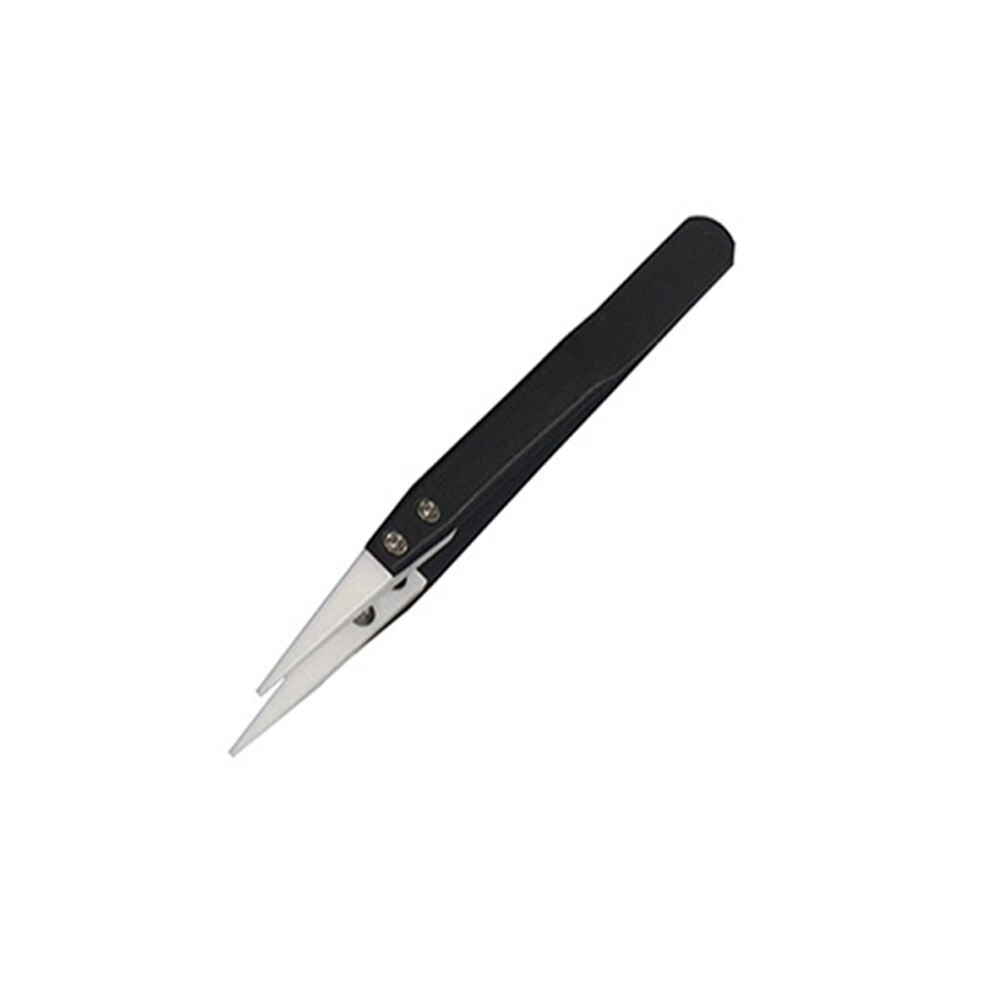 Pincettes de précision en céramique, résistantes aux hautes températures pour pincer les bobines (argent et blanc): Black