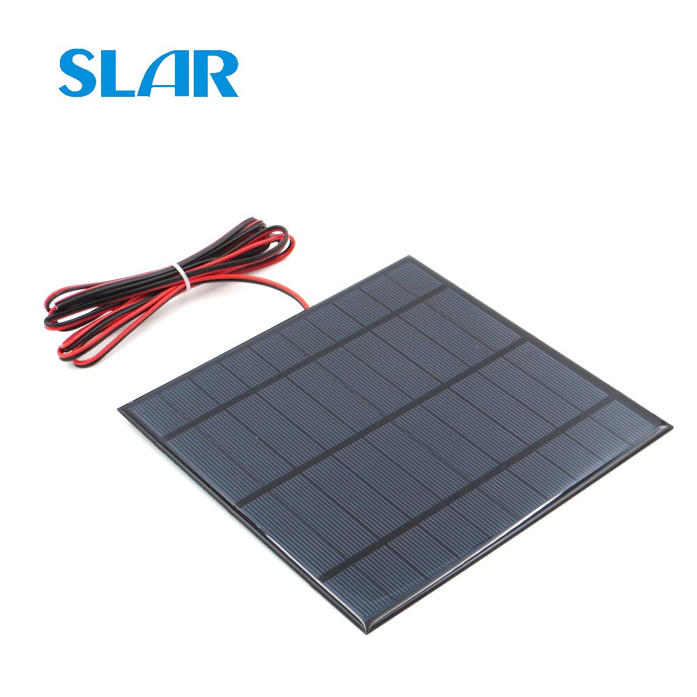 Solpanel polykrystallinsk silicium 5v 840ma med 200cm forlænger kabel diy batteriopladermodul mini solcelle ledning legetøj