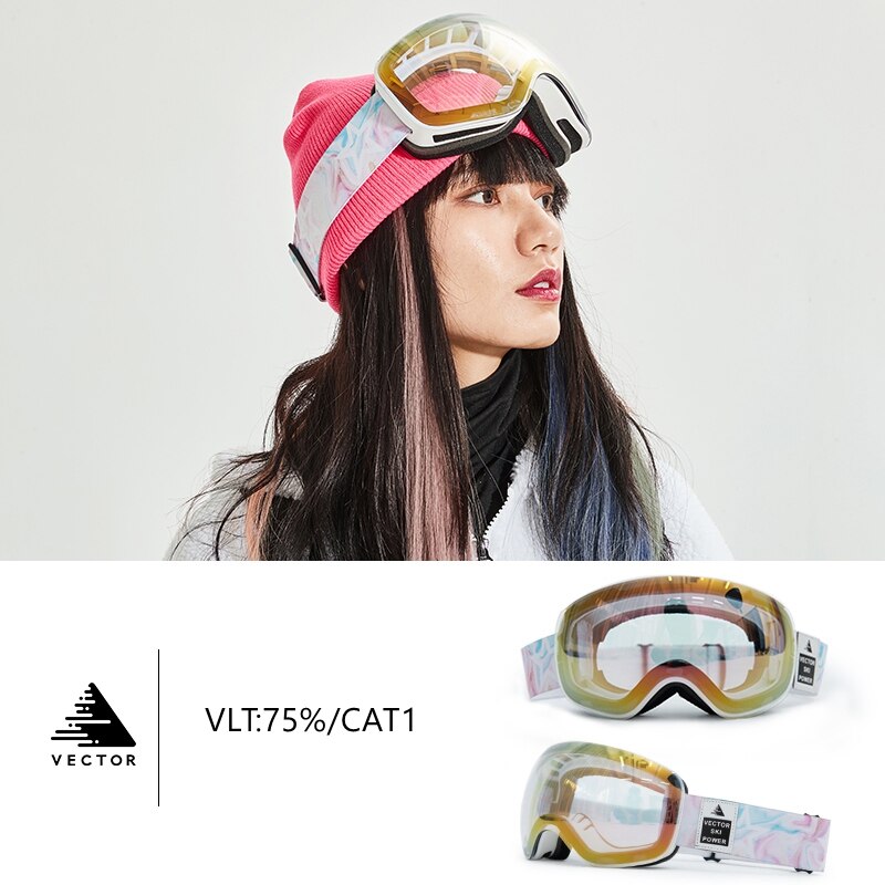 Skibrillen voor heren dames dubbele lagen  uv400 anti-condens grote skibrillen skibrillen sneeuw volwassenen snowboardbrillen ski-uitrusting: Kleur 07