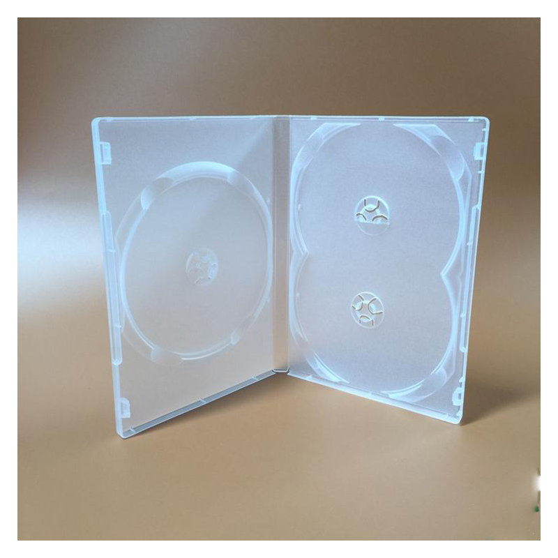 2 stk 3 dvd gennemsigtig blød plastik kuffert 190 x 135 x 14mm hold indsæt  / 3 diske