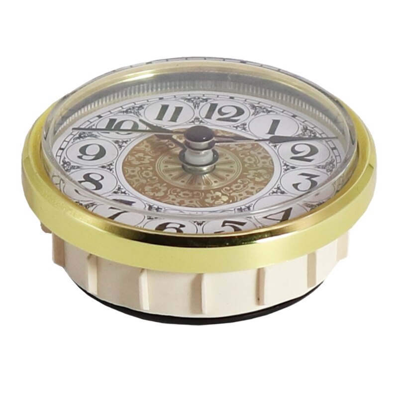 Classic Clock Craft Quartz 70mm Dial Roman Numeral Insert Movement with Golden Color Trim for Home DIY Crafts Quartz